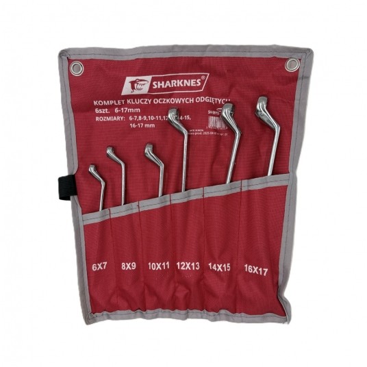 SHARKNES KOMPLET KLUCZY OCZ. ODGIĘTYCH 6szt 6-17 -zdjęcie numer 1
