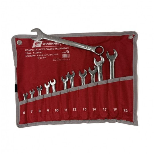 SHARKNES KOMPLET KLUCZY PŁ-OCZ 6-22 12szt SH-59038 -zdjęcie numer 2