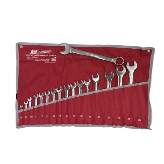 SHARKNES KOMPLET KLUCZY PŁ-OCZ 6-32 17szt SH-59039 -zdjęcie numer 1