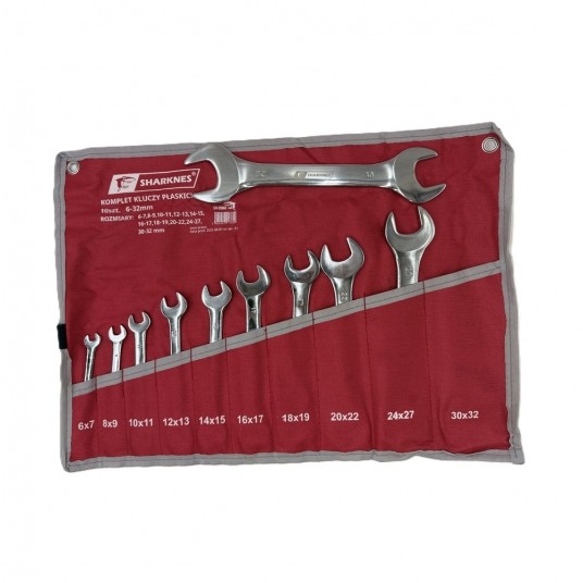 SHARKNES KOMPLET KLUCZY PŁASKICH 10szt 6-32mm -zdjęcie numer 2