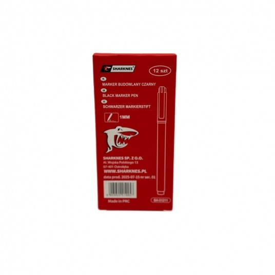 SHARKNES MARKER BUDOWLANY CZARNY 1mm SH-51211 -zdjęcie numer 3