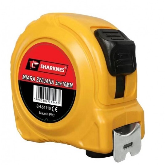 SHARKNES MIARA ZWIJANA 3m/ 16mm ŻÓŁTA SH-51110 -zdjęcie numer 1
