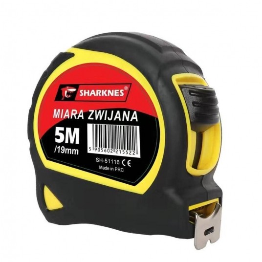 SHARKNES MIARA ZWIJANA 5m/ 19mm GUMOWANA SH-51116 -zdjęcie numer 1