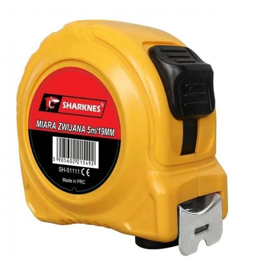 SHARKNES MIARA ZWIJANA 5m/ 19mm ŻÓŁTA SH-51111 -zdjęcie numer 1