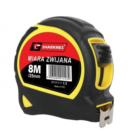 SHARKNES MIARA ZWIJANA 8m/ 25mm GUMOWANA SH-51117 -zdjęcie numer 1