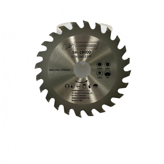 SHARKNES PIŁA TARCZOWA WIDIOWA 125x22x1.2 24z -zdjęcie numer 1
