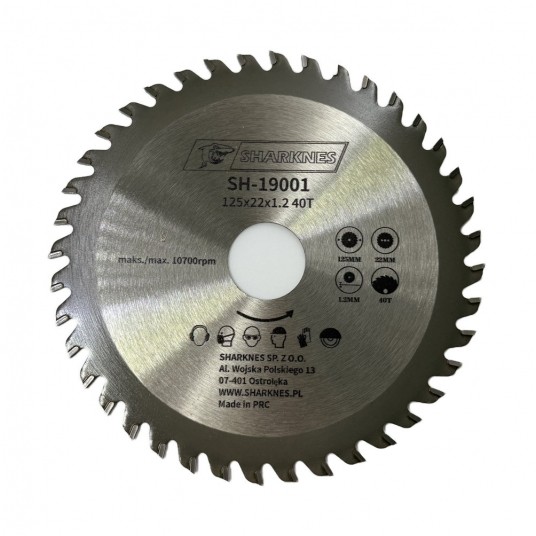 SHARKNES PIŁA TARCZOWA WIDIOWA 125x22x1.2 40z -zdjęcie numer 1