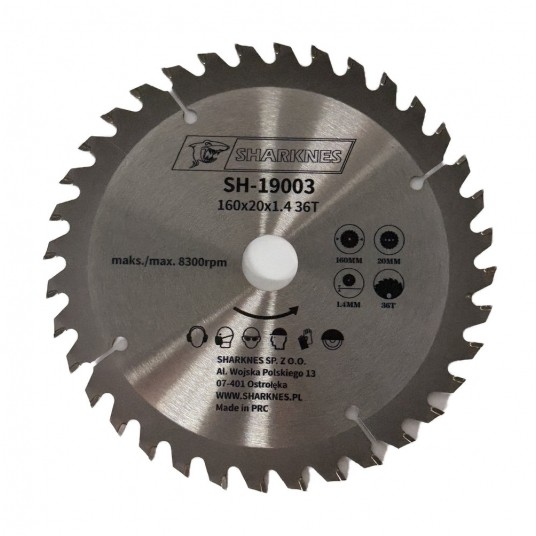 SHARKNES PIŁA TARCZOWA WIDIOWA 160x20x1.4 36z -zdjęcie numer 1