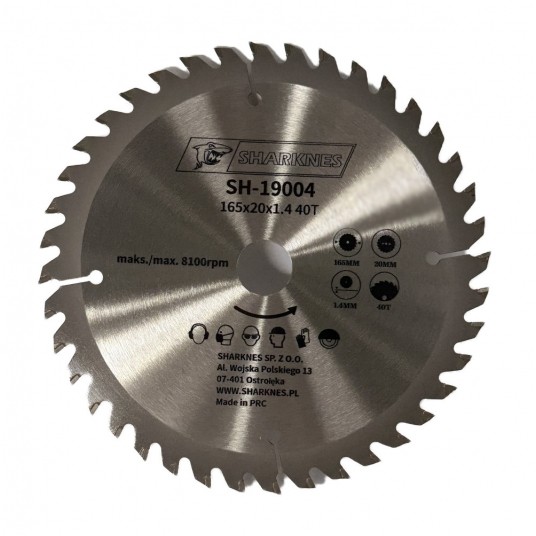 SHARKNES PIŁA TARCZOWA WIDIOWA 165x20x1.4 40z -zdjęcie numer 1