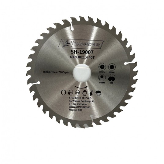 SHARKNES PIŁA TARCZOWA WIDIOWA 180x30x1.4 40z -zdjęcie numer 1