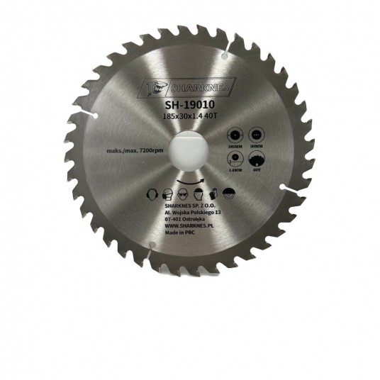 SHARKNES PIŁA TARCZOWA WIDIOWA 185x30x1.4 40z -zdjęcie numer 1