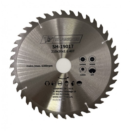 SHARKNES PIŁA TARCZOWA WIDIOWA 210x30x1.6 40z -zdjęcie numer 1