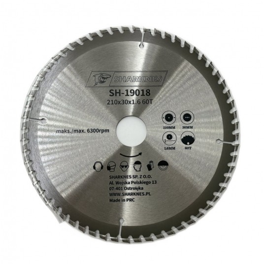 SHARKNES PIŁA TARCZOWA WIDIOWA 210x30x1.6 60z -zdjęcie numer 1