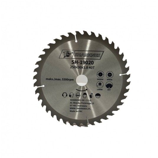 SHARKNES PIŁA TARCZOWA WIDIOWA 250x30x1.8 40z -zdjęcie numer 1