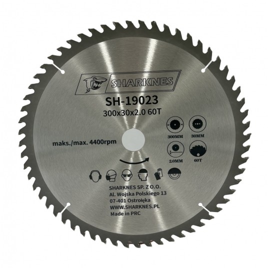 SHARKNES PIŁA TARCZOWA WIDIOWA 300x30x2.0 60z -zdjęcie numer 1