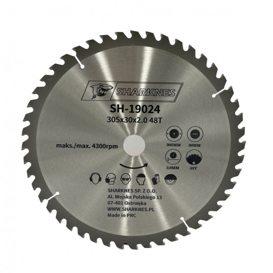 SHARKNES PIŁA TARCZOWA WIDIOWA 305x30x2.0 48z -zdjęcie numer 1