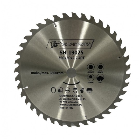 SHARKNES PIŁA TARCZOWA WIDIOWA 350x30x2.2 40z -zdjęcie numer 1