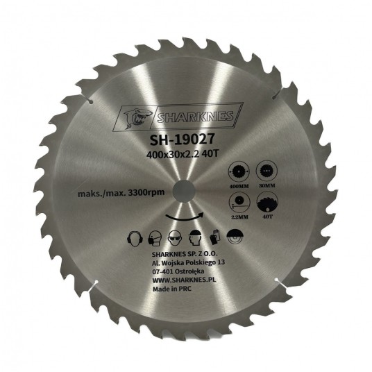 SHARKNES PIŁA TARCZOWA WIDIOWA 400x30x2.2 40z -zdjęcie numer 1