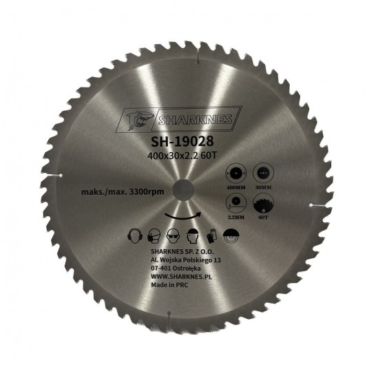 SHARKNES PIŁA TARCZOWA WIDIOWA 400x30x2.2 60z -zdjęcie numer 1