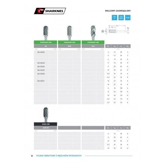 SHARKNES PILNIK OBROTOWY ZAOKRĄGLONY 10/20 T-6mm -zdjęcie numer 2
