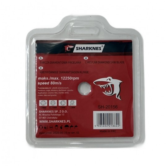 SHARKNES TARCZA DIAM PORCELANA 125X1,1X8X22,23mm -zdjęcie numer 3