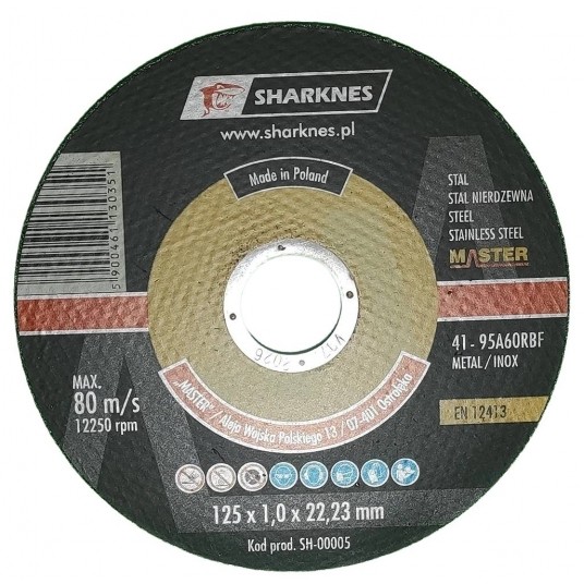 SHARKNES TARCZA DO METALU 41 125X1.0X22 95A MASTER -zdjęcie numer 1