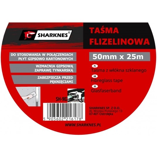 SHARKNES TAŚMA FIZELINOWA PERFOROWANA 50mm 25m -zdjęcie numer 2