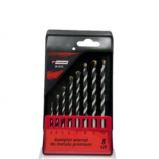 SHARKNES WIERTŁA DO BETONU HSS PREMIUM 8szt 3-10 -zdjęcie numer 1