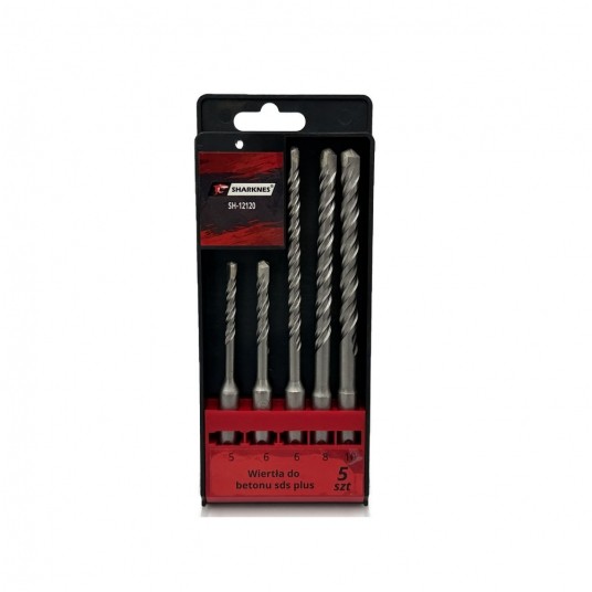 SHARKNES WIERTŁA DO BETONU SDS PLUS 5szt 5-10mm -zdjęcie numer 1