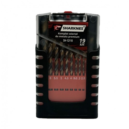 SHARKNES WIERTŁA DO METALU HSS PREMIUM 19szt 1-10 -zdjęcie numer 1