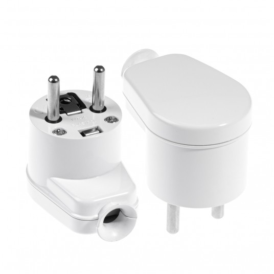 SHARKNES WTYCZKA KĄTOWA 2P+Z BIAŁY SH-70108 -zdjęcie numer 1