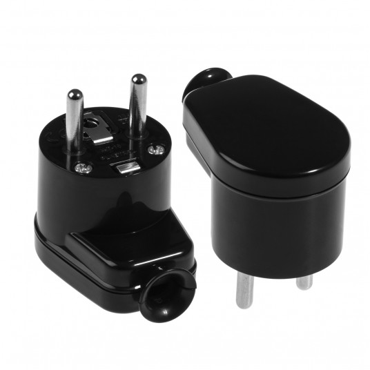 SHARKNES WTYCZKA KĄTOWA 2P+Z CZARNY SH-70109 -zdjęcie numer 1