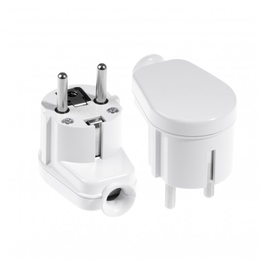 SHARKNES WTYCZKA KĄTOWA 2P+Z SCHUKO BIAŁY SH-70110 -zdjęcie numer 1