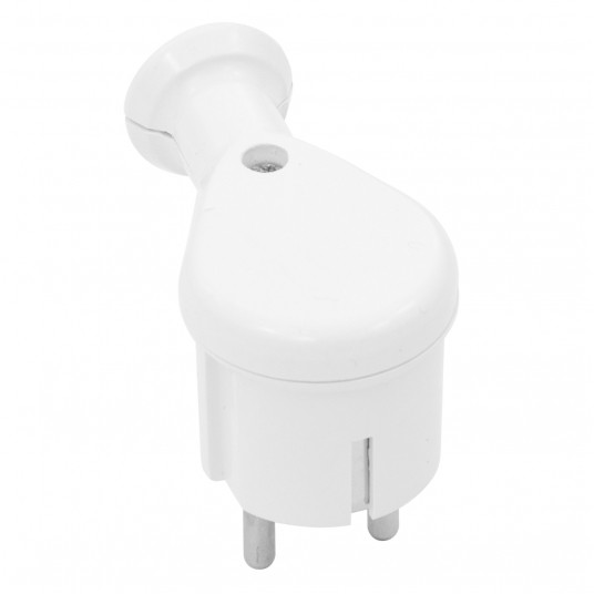 SHARKNES WTYCZKA KĄTOWA 2P+Z SCHUKO BIAŁY SH-70116 -zdjęcie numer 2