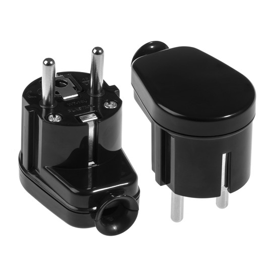 SHARKNES WTYCZKA KĄTOWA 2P+Z SCHUKO CZARN SH-70111 -zdjęcie numer 1