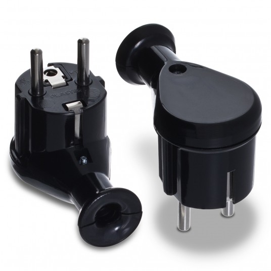 SHARKNES WTYCZKA KĄTOWA 2P+Z SCHUKO CZARN SH-70117 -zdjęcie numer 2