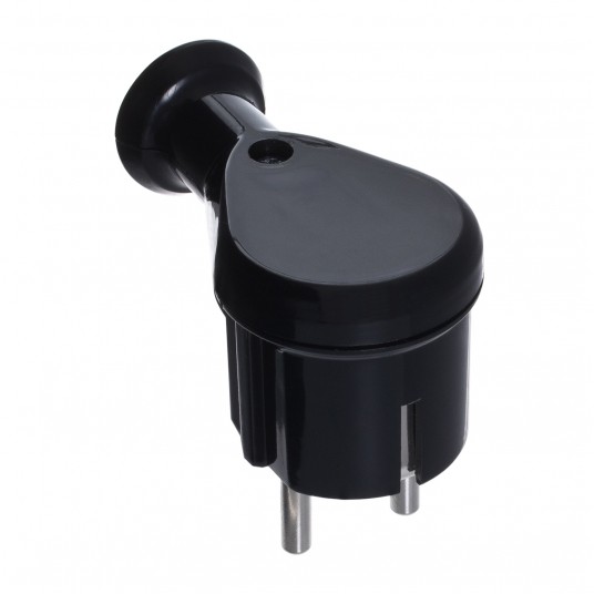 SHARKNES WTYCZKA KĄTOWA 2P+Z SCHUKO CZARN SH-70117 -zdjęcie numer 1