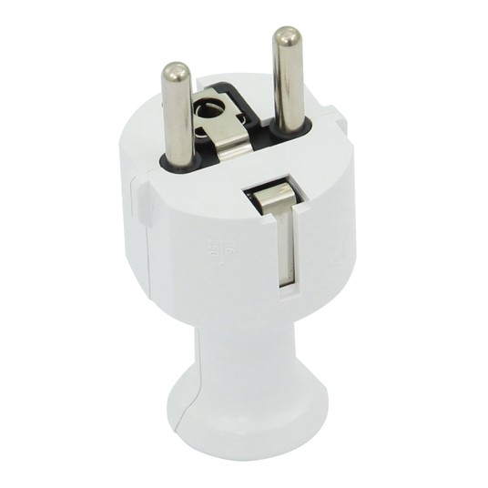 SHARKNES WTYCZKA PROSTA 2P+Z SCHUKO BIAŁY SH-70114 -zdjęcie numer 2
