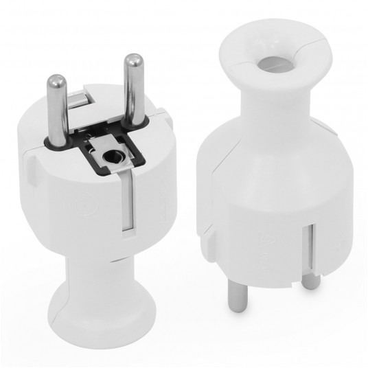 SHARKNES WTYCZKA PROSTA 2P+Z SCHUKO BIAŁY SH-70114 -zdjęcie numer 1