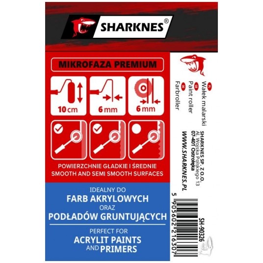 SHARKNES ZAPAS WAŁEK MIKROFAZA PREMIUM MIDI 10cm -zdjęcie numer 2