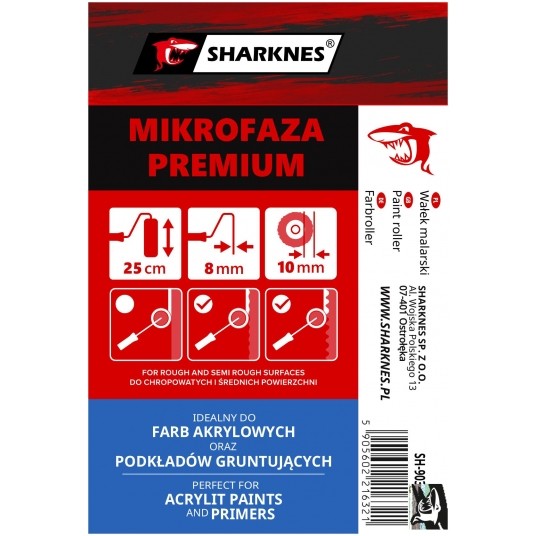 SHARKNES ZAPAS WAŁEK MIKROFAZA PREMIUM MIDI 25cm -zdjęcie numer 3