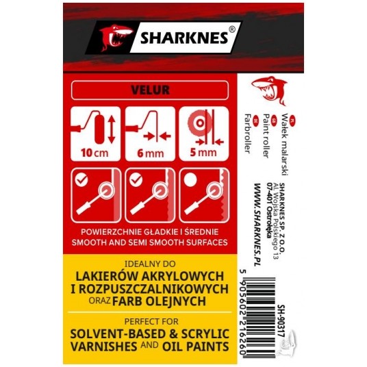 SHARKNES ZAPAS WAŁEK VELUR MIDI 10cm SH-90317 -zdjęcie numer 2