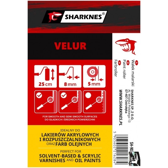 SHARKNES ZAPAS WAŁEK VELUR MIDI 25cm SH-90319 -zdjęcie numer 3