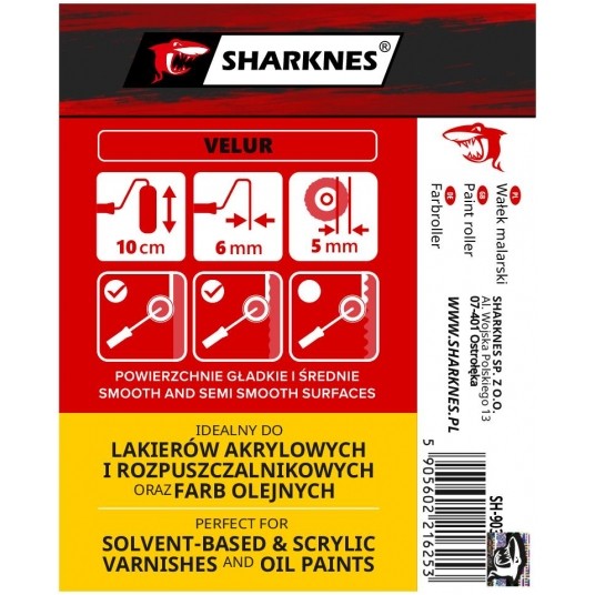 SHARKNES ZAPAS WAŁEK VELUR MINI 2-PAK 10cm SH90316 -zdjęcie numer 2