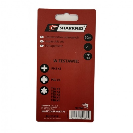 SHARKNES ZESTAW BITÓW UDAR KARIŃCZYK 1/4 50mm 10cz -zdjęcie numer 3