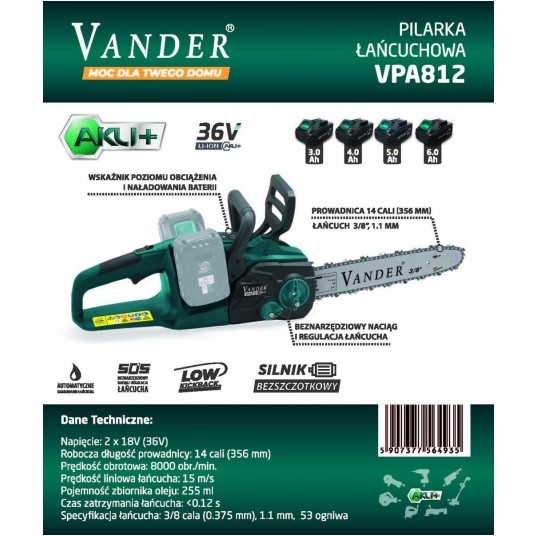 VANDER PILARKA ŁAŃCUCHOWA 38V VPA812 /BODY/ -zdjęcie numer 2