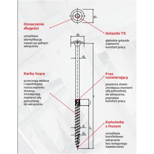 WKRĘT KONSTRUKCYJNY ŁEB TORX WT 8X 60mm -zdjęcie numer 3