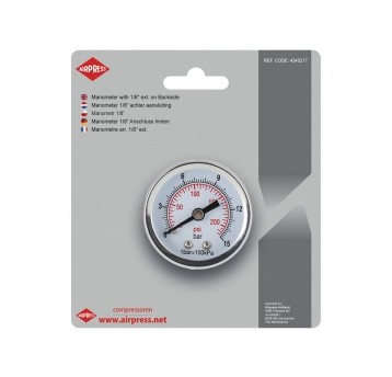 AIRPRESS MANOMETR 1/8" W BLISTRZE Z TYLNYM GWINTEM