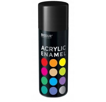 BIODUR SPRAY AKRYL CZARNY POŁYSK RAL9005 400ml