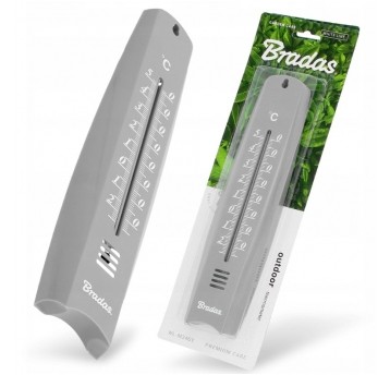 BRADAS WHITE LINE TERMOMETR ZEW. PLASTIKOWY SZARY